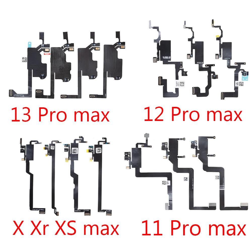 Ear Earpiece Speaker For IPhone 11 12 13 Pro Max MINI XS Max XR X Earphone Proximity Light Sensor Flex Ribbon Cable